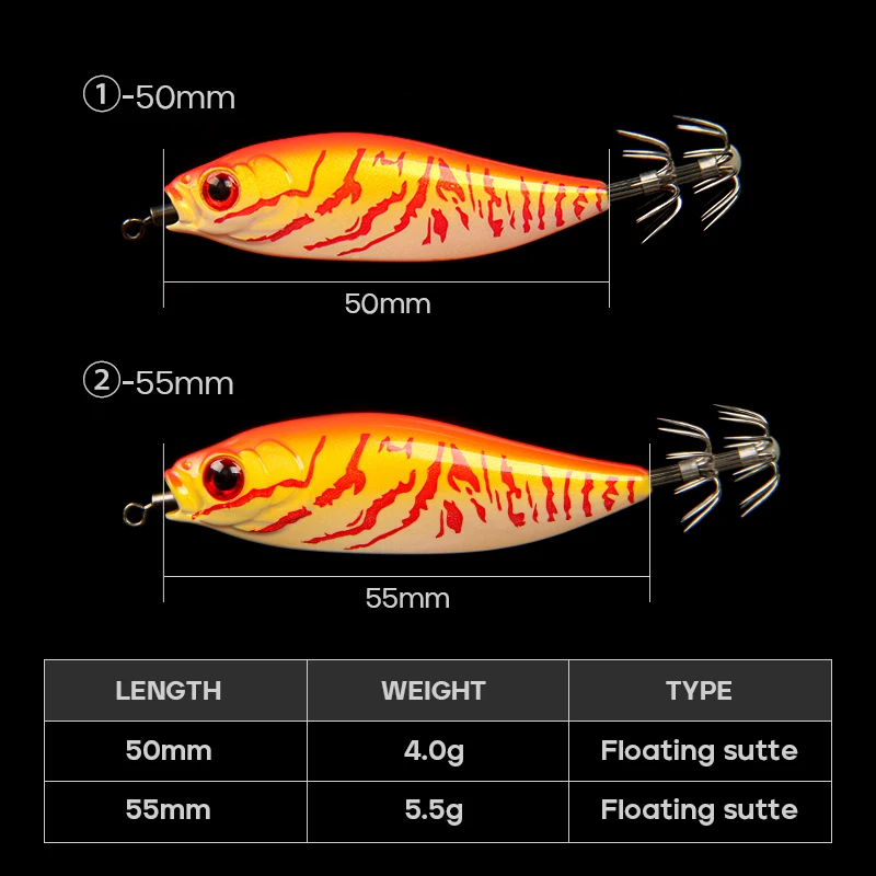 LETOYO 50mm/55mm squid bait UV squid jig EGING Artificial bait for Webfoot Octopus EGI Cuttlefish fishing sea fishing lure