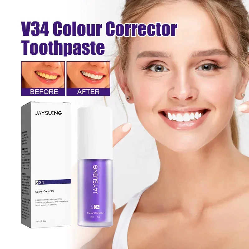 

V34 toothpaste Whitening repair teeth Yellow Cigarette Stains remove Mouth Odor cleaning tooth Care Dental Plaque Fresh Breath