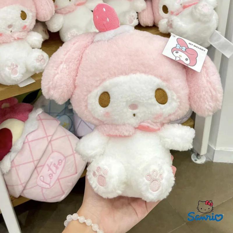 Sanurgente My Melody Cinnamoroll Peluche, Jouet de dessin animé mignon, Compagnon de fille, Oreiller de canapé, Ornements de chambre, Cadeaux de vacances