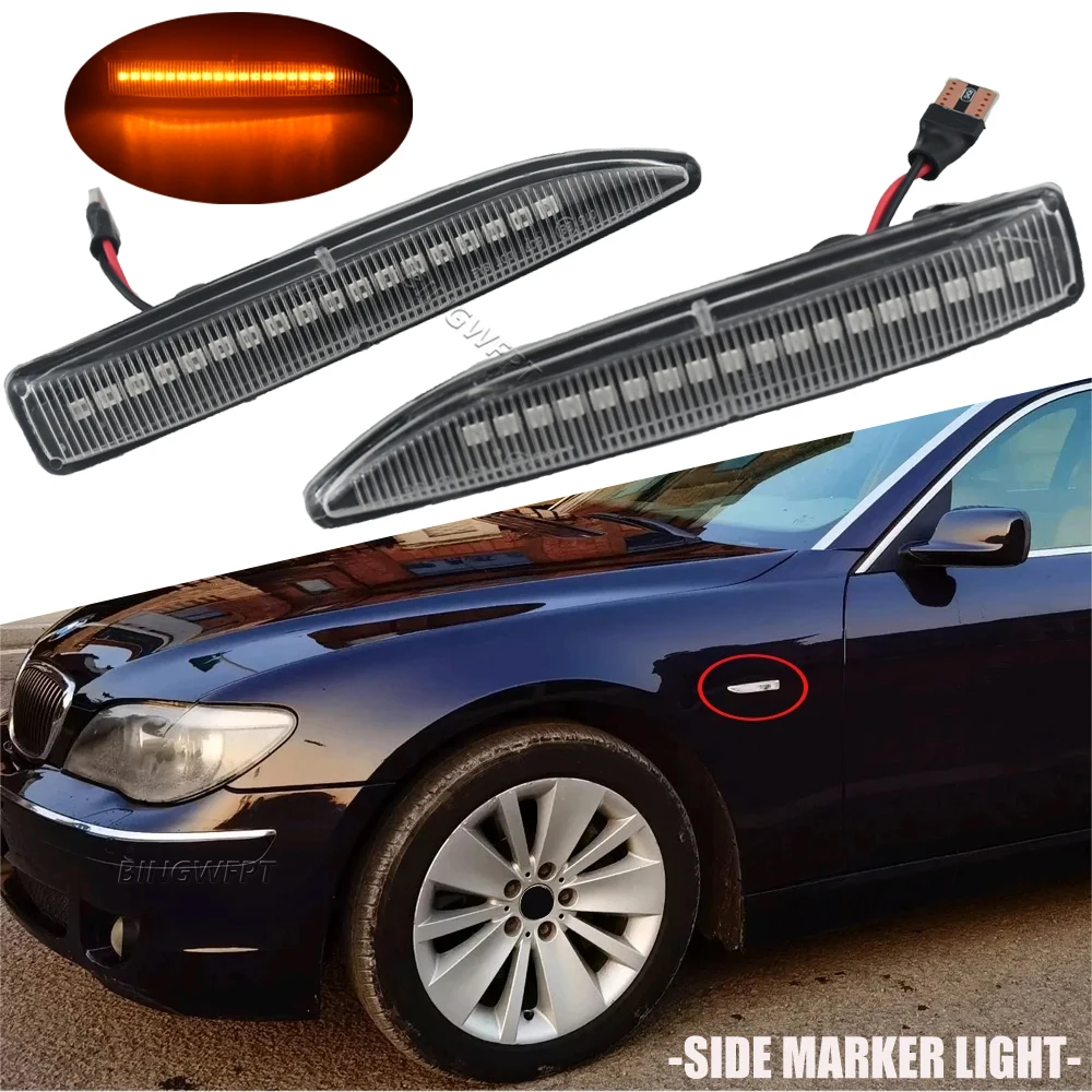 Side Repeater Lamp For BMW 7 Series E65 E66 E67 E68 2002 2003 2004 2005 - 2008 LED Side Marker Lights Dynamic Turn Signal Light