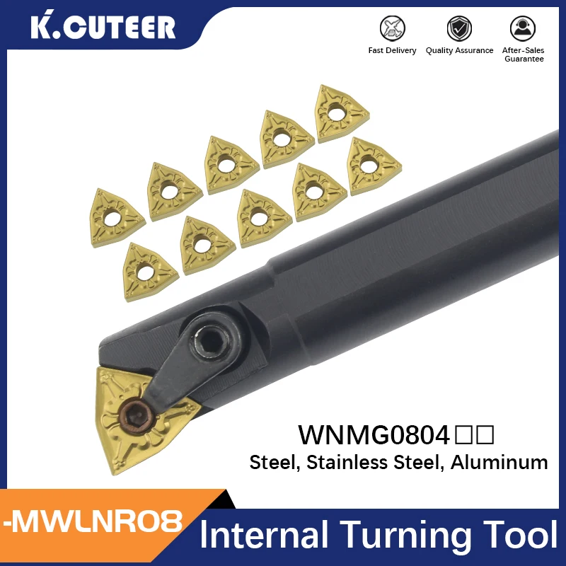 S16Q-MWLNR08 S18R-MWLNR08 S20R-MWLNR08 S32T-MWLNR08 Internal Turning Tool Holder WNMG08 Inserts Lathe Bar CNC Cutting Tools Set