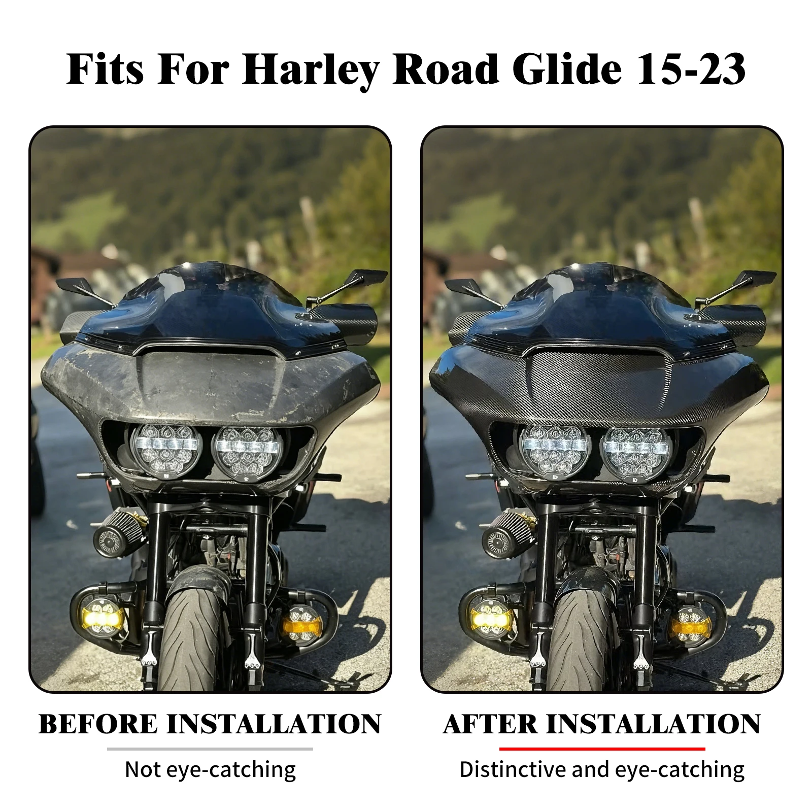 Motorcycle Outer Fairing Cover Front Headlight Cover For Harley Touring Road Glide FLTRX Special CVO FLTRXSE FLTRXSTSE 2015-2023