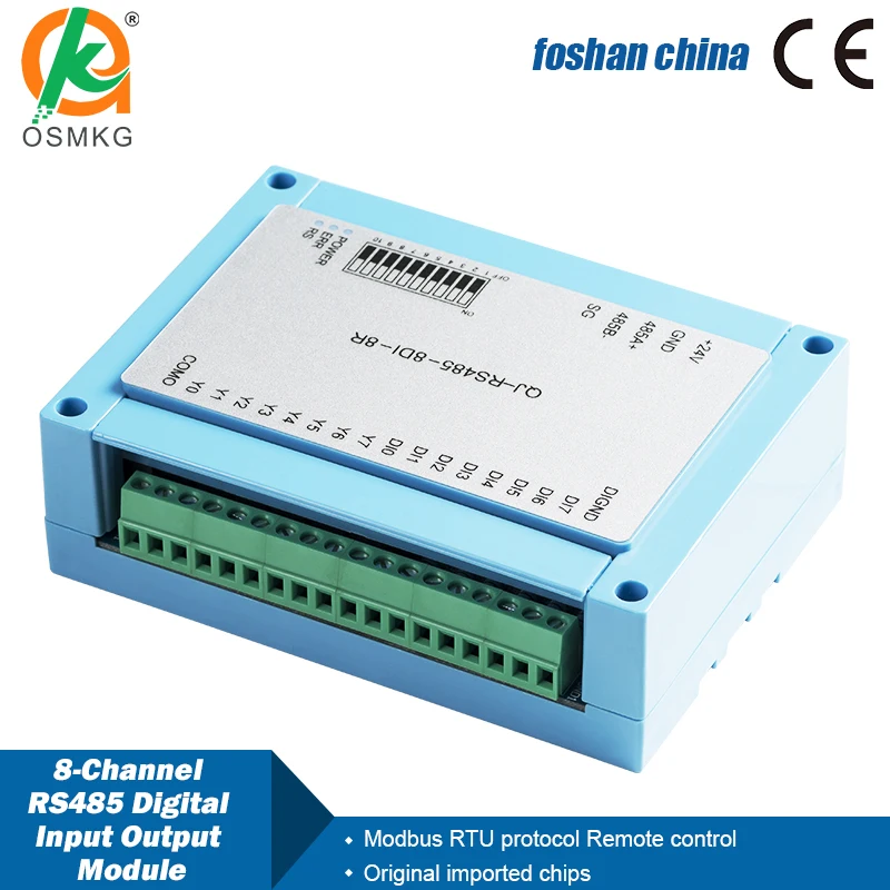 AoShangMing 16-Channel RS485 Communication Digital Acquisition Input Module Modbus-RTU Can be used in Lighting Control