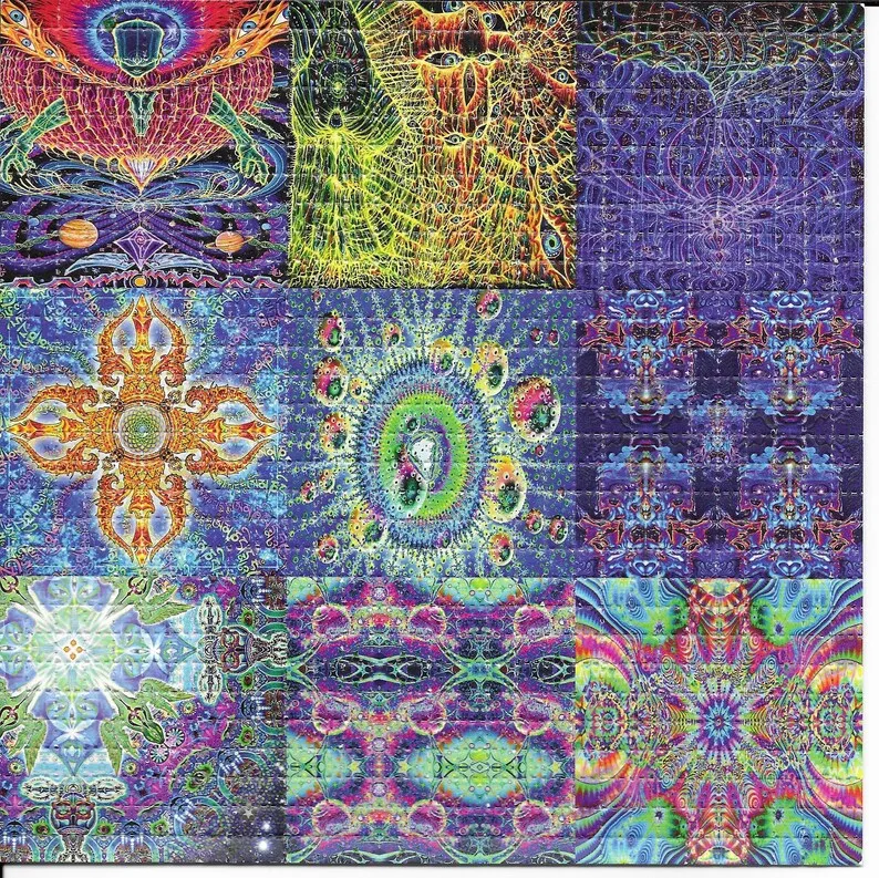 Fractal Psychedelic LSD Acid Free Blotter Art Print Trippy Perforated Paper Paint Room Decoration Wall Picture Image