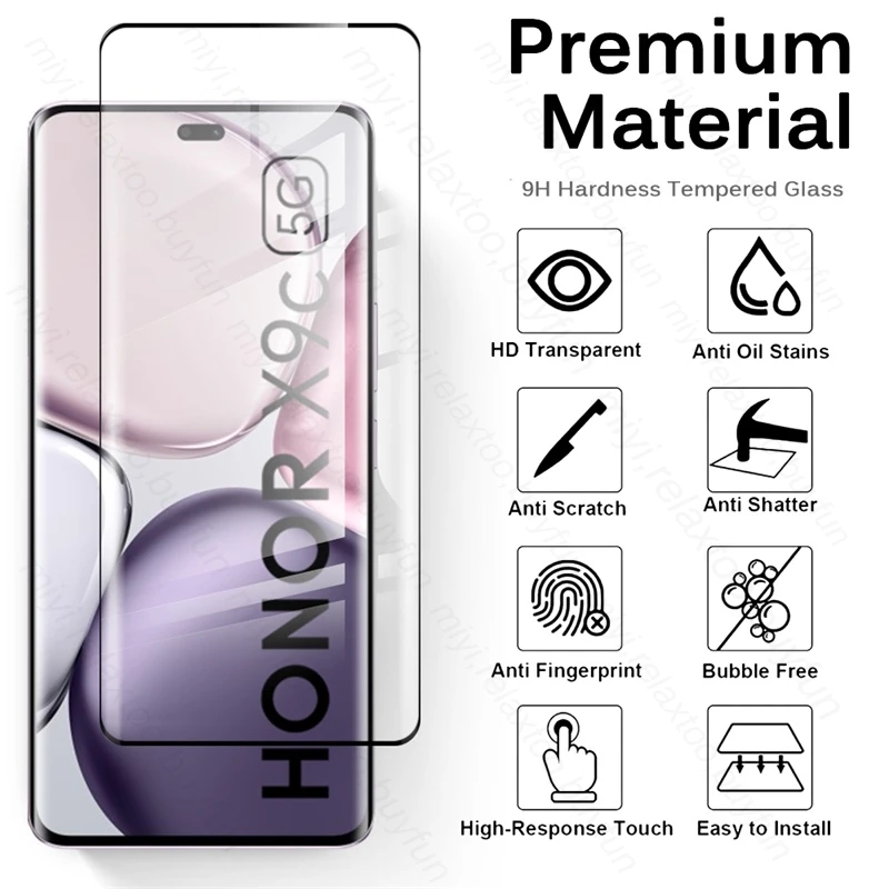 Honorx9c Case 6 In 1 9H Tempered Glass for Honor X9c 5G Honer Honar X 9c X9 c Camera Lens Screen Protectors HD Film Guard Cover