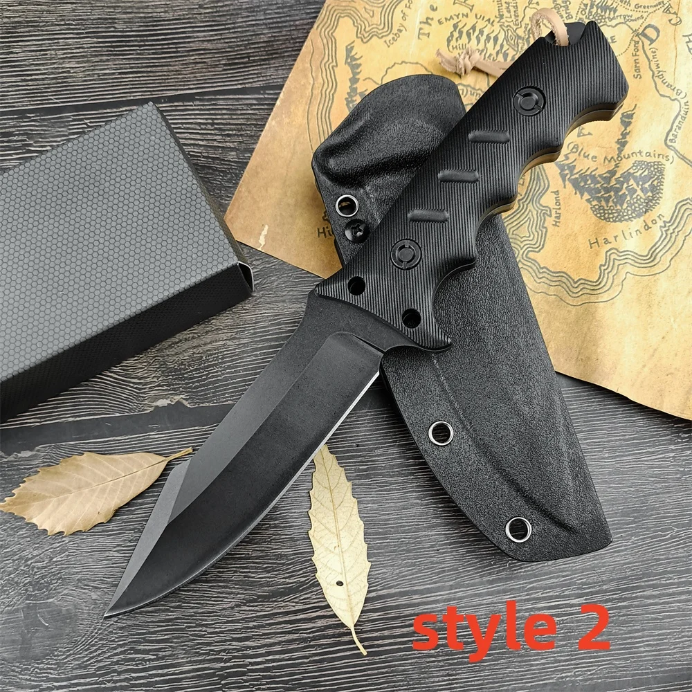 Hinderer Combat Rescue Fixed Blade Knife D2 Blade G10 Handles Protable Tactical Knife Safety Adventure with Sheath EDC Multitool