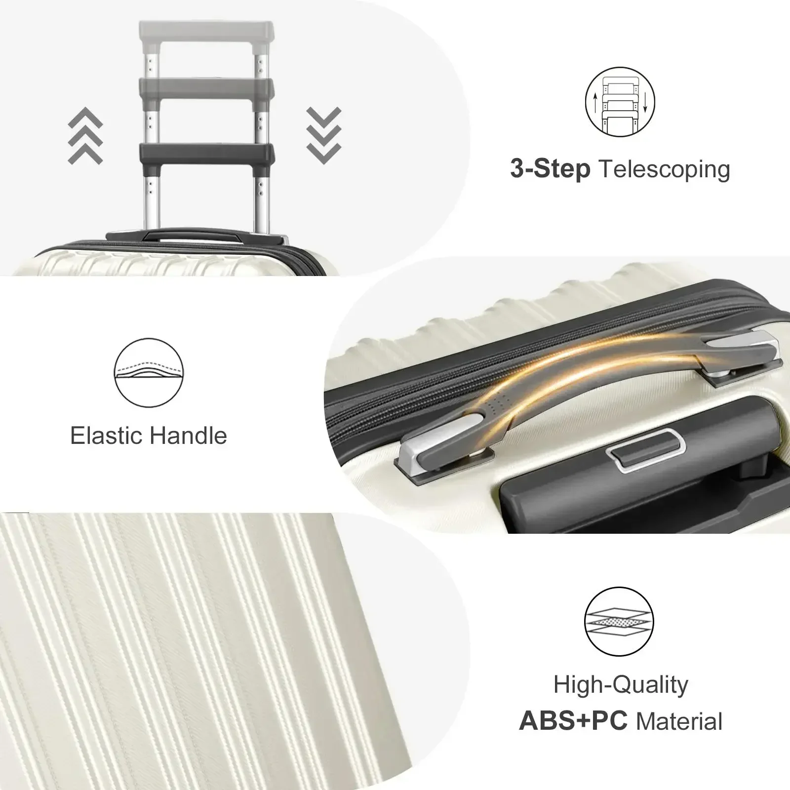 Conjunto de bagagem leve de 2 peças - 20 malhas expansíveis e 14 mini estojo cosmético