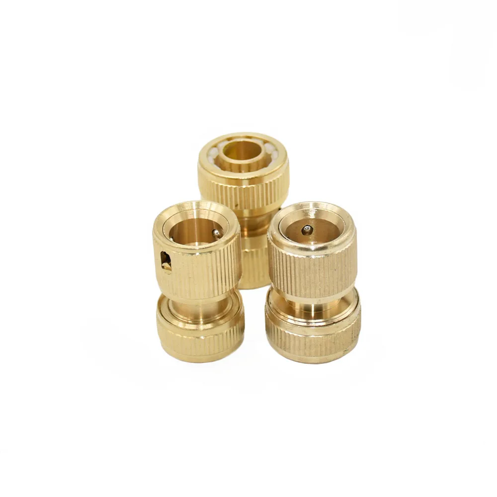 Brass 1/2 5/8 3/4 Inch Hose Quick Connector Nipple Water Stop Coupler Fitting For Garden Hose Car Wash