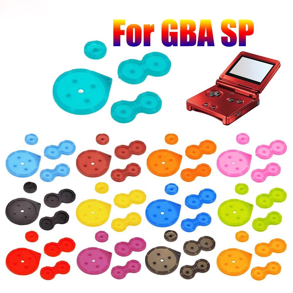 1Set GBA SP Conductive Rubber Pad Repair for GameBoy Advance SP Button Silicone Pad for GBA SP Rubber Buttons Contact Pads