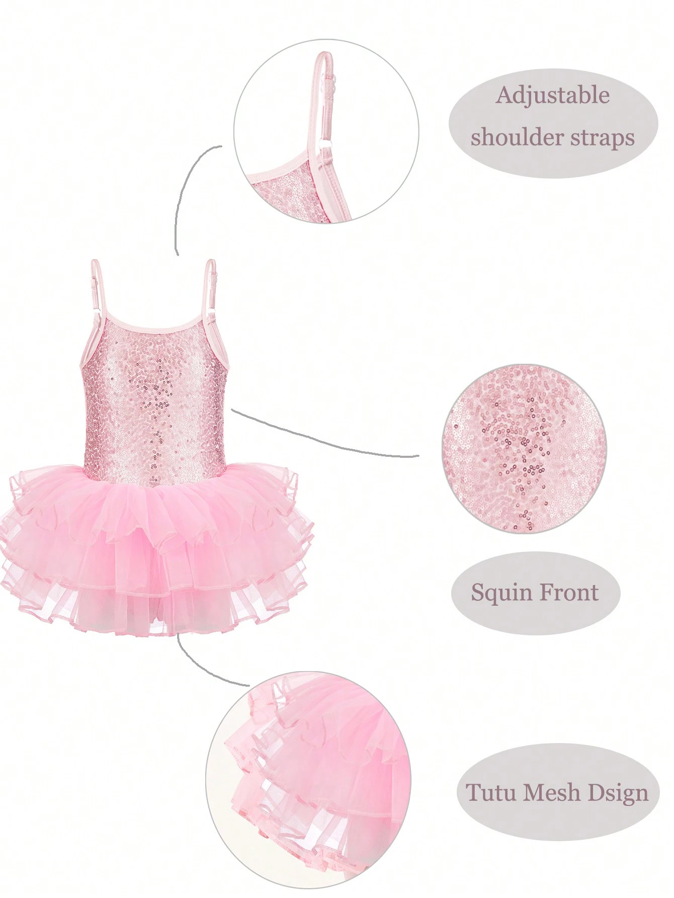Camisola de lentejuelas brillantes para niñas, vestido tutú, leotardos, traje de Ballet, trajes de baile para niños