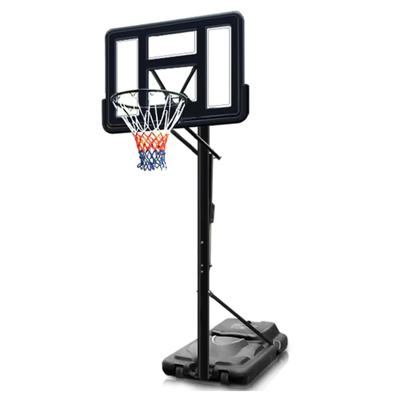 Supporto per canestro da basket portatile per adulti mobile per interni all\'aperto con regolazione della mano Deluxe con palla per bambini