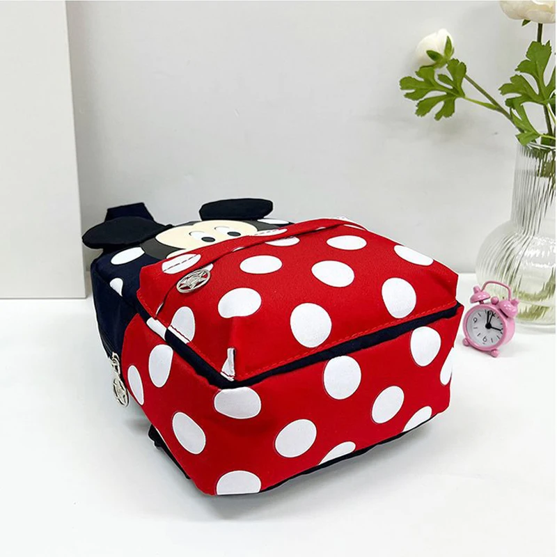 Disney Cartoon Backpack Boys Girls Minnie Mickey Mouse Children Lovely Schoolbag Kindergarten Schoolbag Dot Kids Birthday Gift