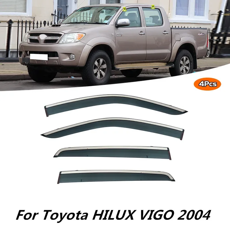 

Для Toyota HILUX VIGO 2004, оконный козырек, внешняя отделка, хромированные аксессуары, дефлекторы, козырьки от дождя, дверные вентиляционные шторы, вентиляционный козырек