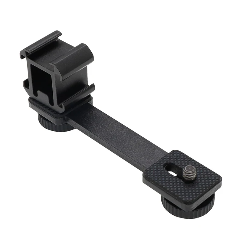 Three-headed Hot Boot Bracket 3 in 1 Triple Hot Shoe Mount Adapter Extension Bracket Holder Microphone Stand