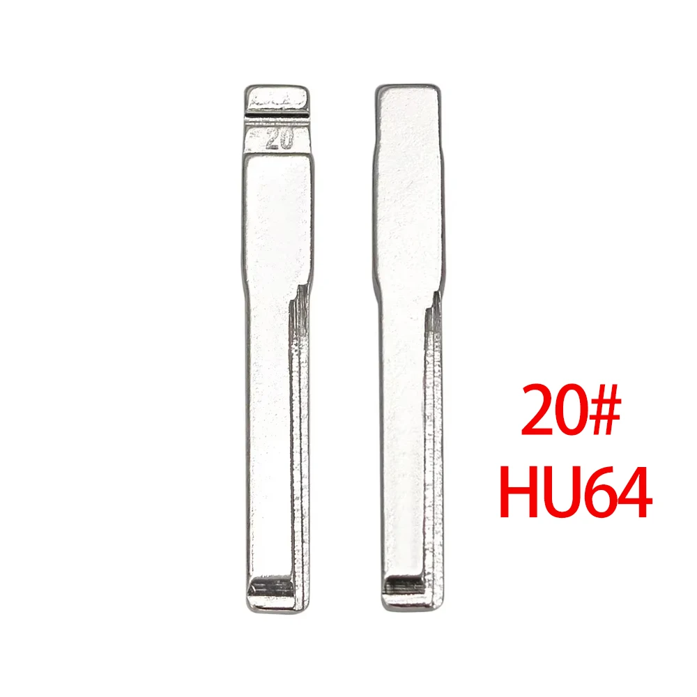 

10Pcs/Lot 20# HU64 Car Key Blade Metal Uncut Blank Flip Remote Key Blades for Keydiy KD Xhorse VVDI JMD Remote