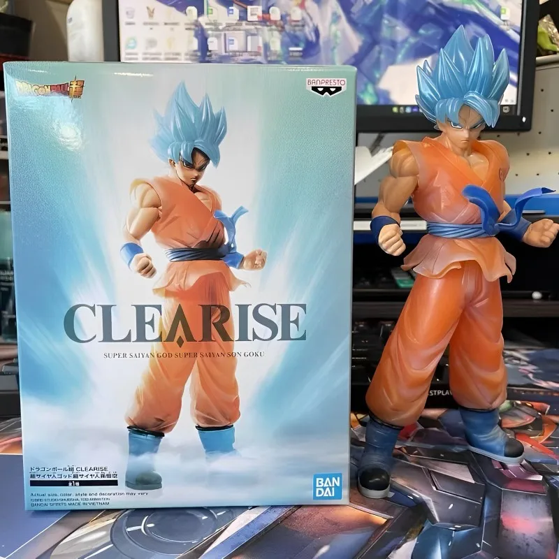 

18 cm Bandai In Stock Original Dragon Ball Clearise Super Saiyan God Son Goku Anime Figures Action Model Toys Birthday Gift