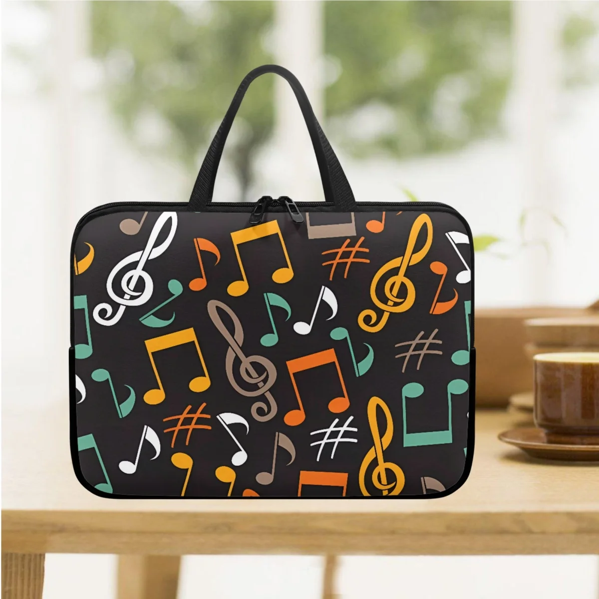 Notebook PC Cover Musical Note Pattern Design Tablet Bag Casual Portable Shoulder Handbag Briefcase Bag For 10 12 13 15 17 inch