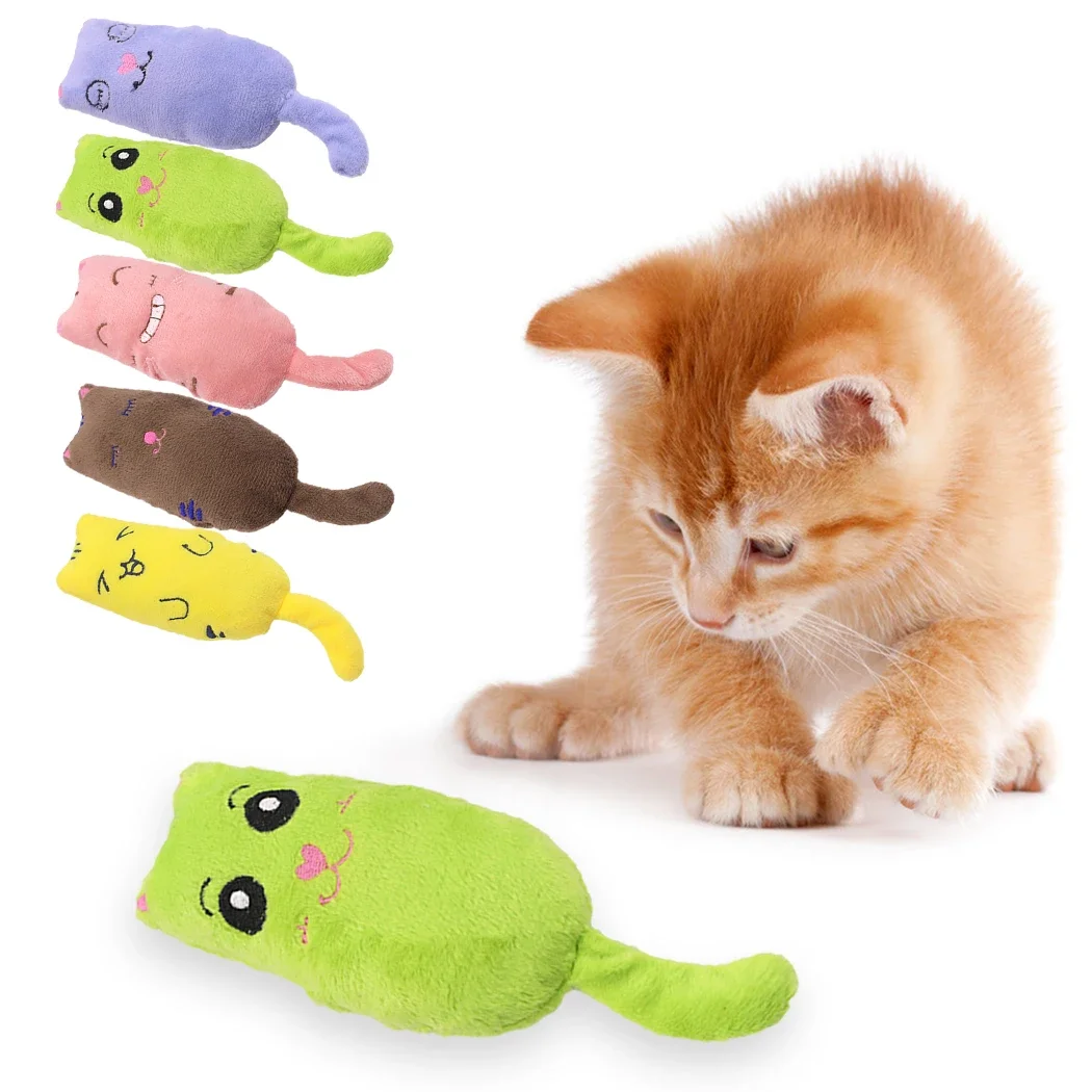 Teeth Grinding Catnip Toys Funny Interactive Plush Cat Toy Pet Kitten Chewing Vocal Toy Claws Thumb Bite Cat Mint For Cats