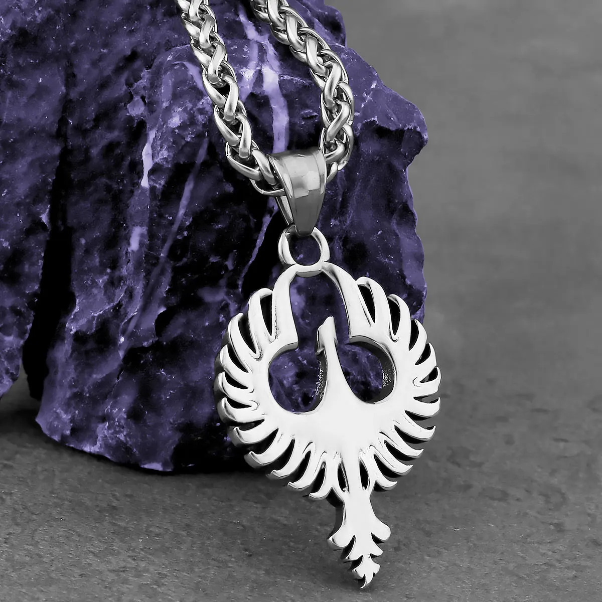 Fashion Animal Phoenix Amulet Necklace Men Women Simple Vintage Hip Hop Biker Pendant Necklace Creative Charm Jewelry Wholesale - Image 2