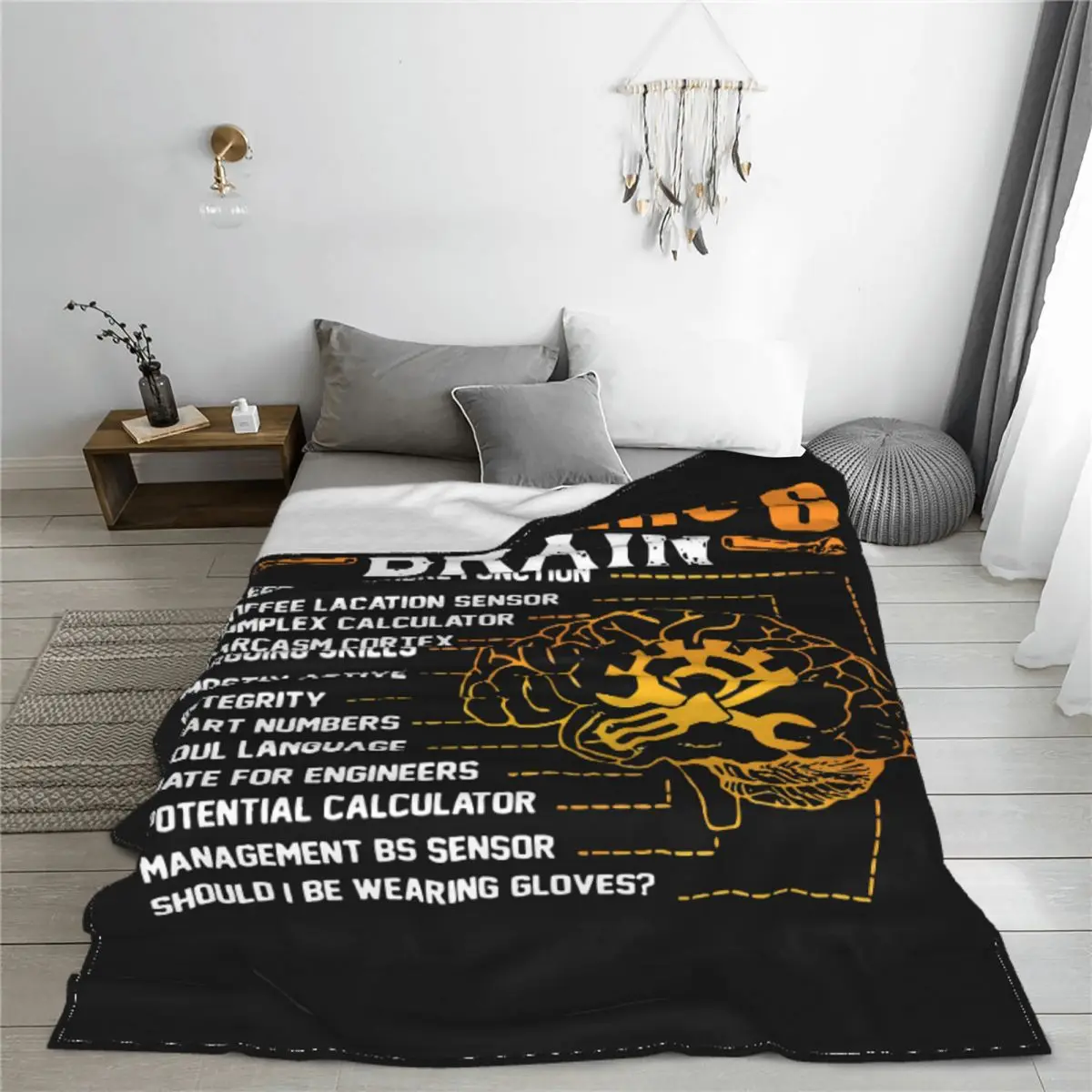 Funny Mechanic Mechanic's Brain Blanket Flannel Awesome Warm Throw Blankets for Bedspread Spring Autumn