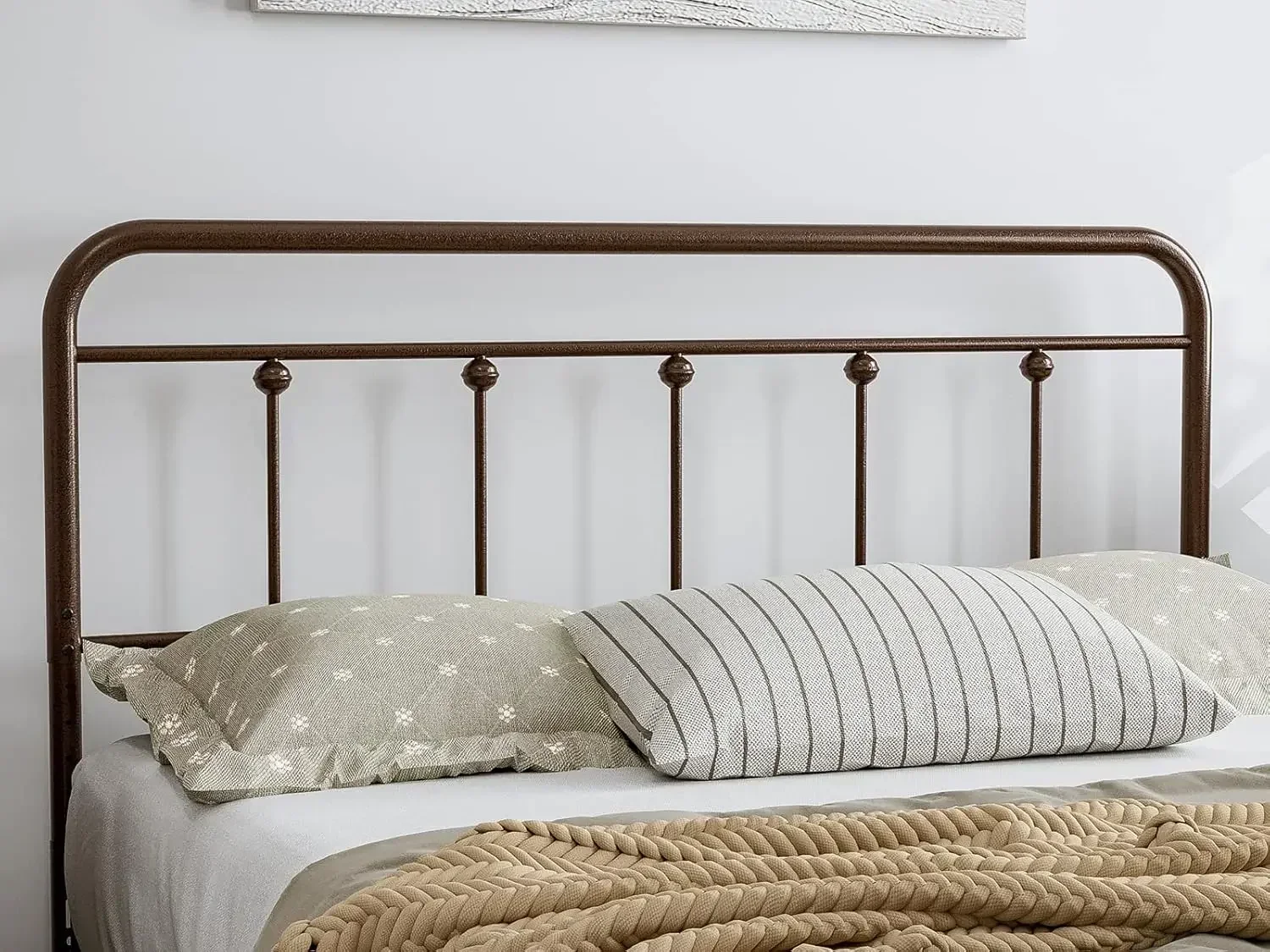 

Metal Full Size Headboard, Adjustable Height, Farmhouse Victorian Style, Easy Assembly, Steel Headboard Only for Bedroom