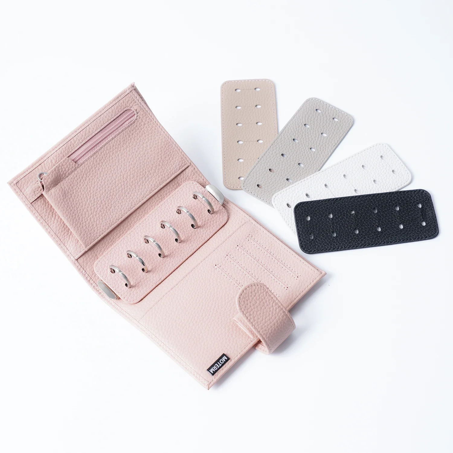 Moterm Tasche L & S Größe Ringe Protector Doppelseitige Echtes Leder Ringe Planer Zubehör Für Verhindert Mark von bindemittel