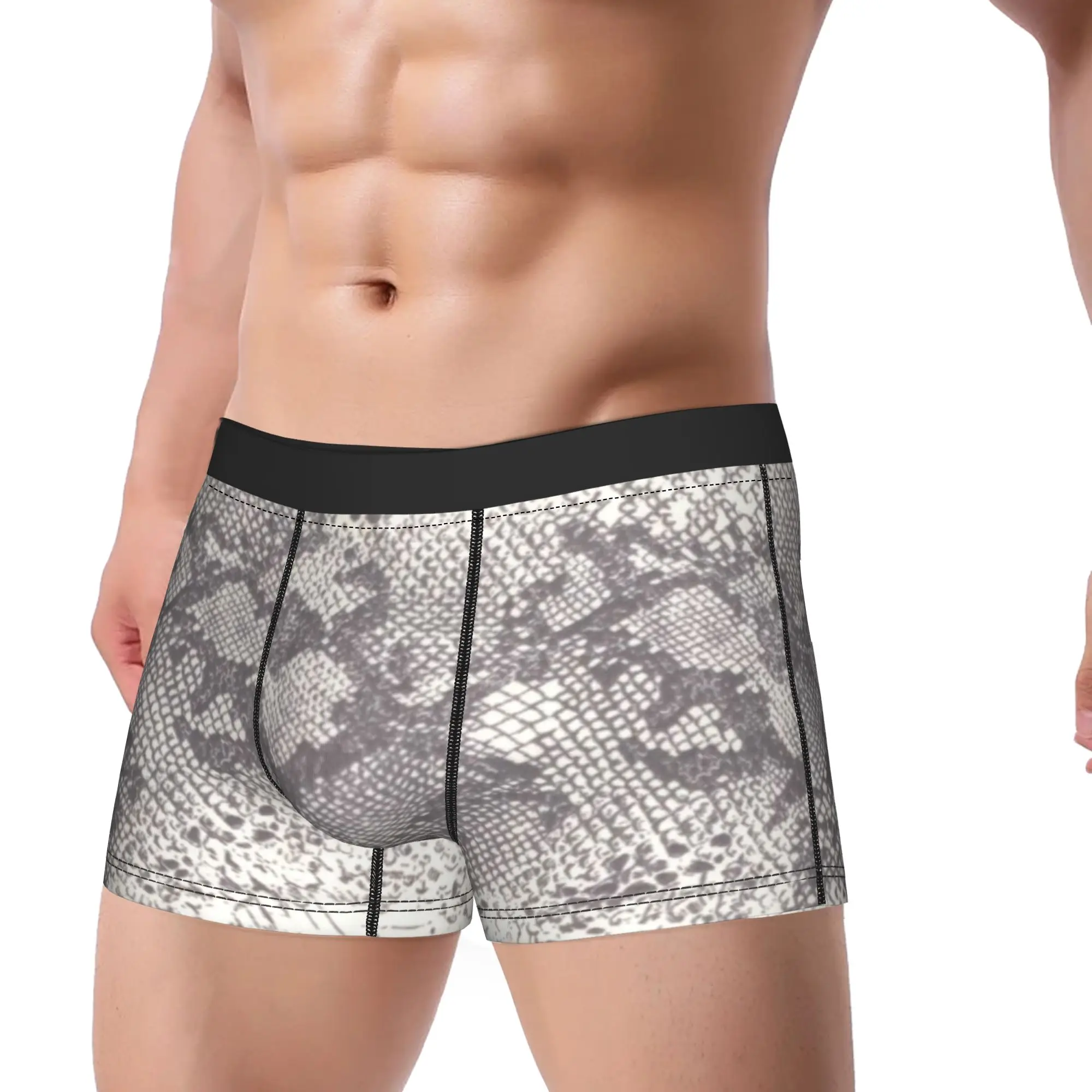 Pattern (6) Snake Skin Underpants Breathbale Panties Men's Underwear Ventilate Shorts Boxer Briefs