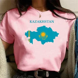 Kazakhstan t shirt women Japanese streetwear t shirt girl harajuku streetwear designer clothes