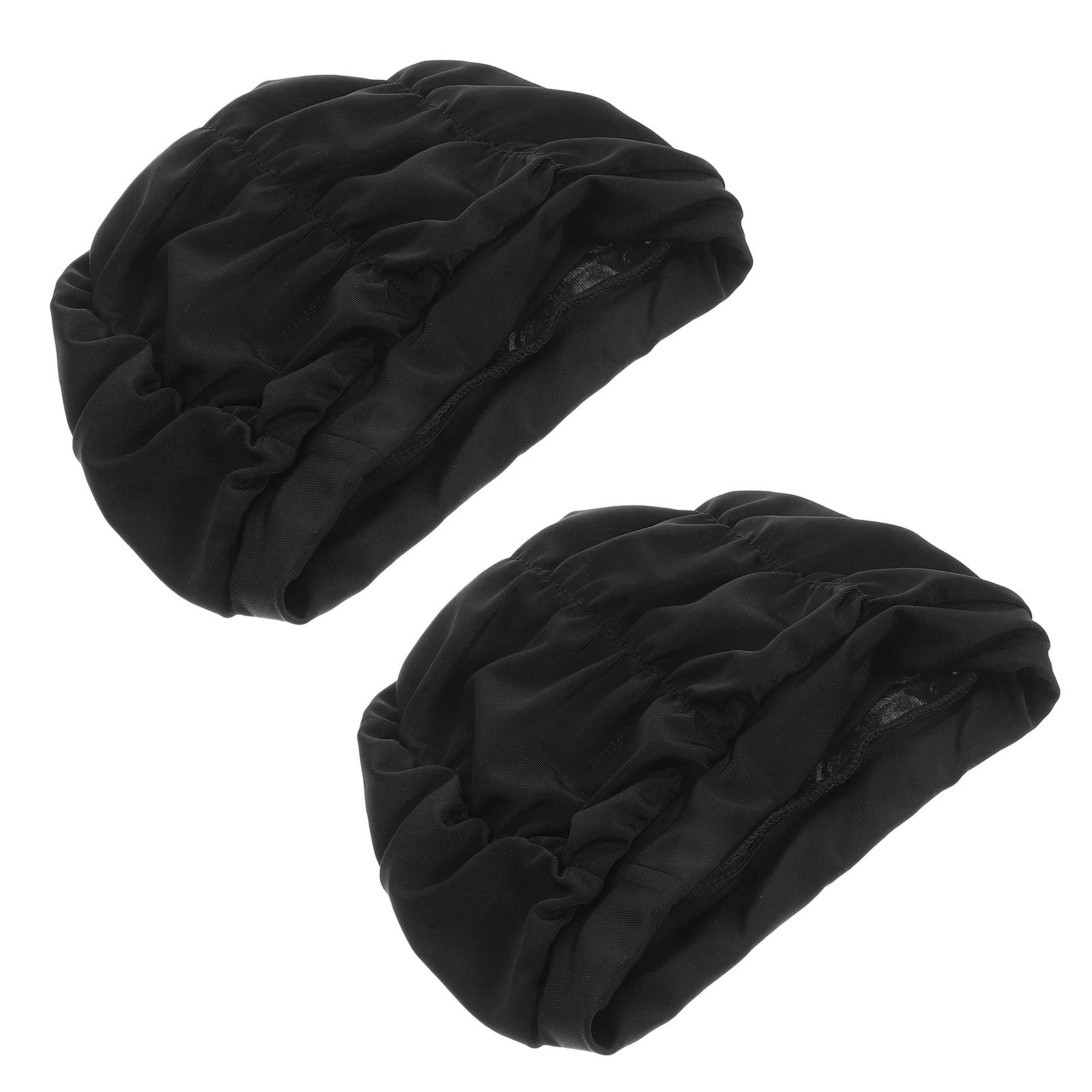 

2pcs Swimming For Women Large Size Pool Waterproof Long Hair Swim Cap Ear Protection Lightweight Nylon Hat For Swimming Pool