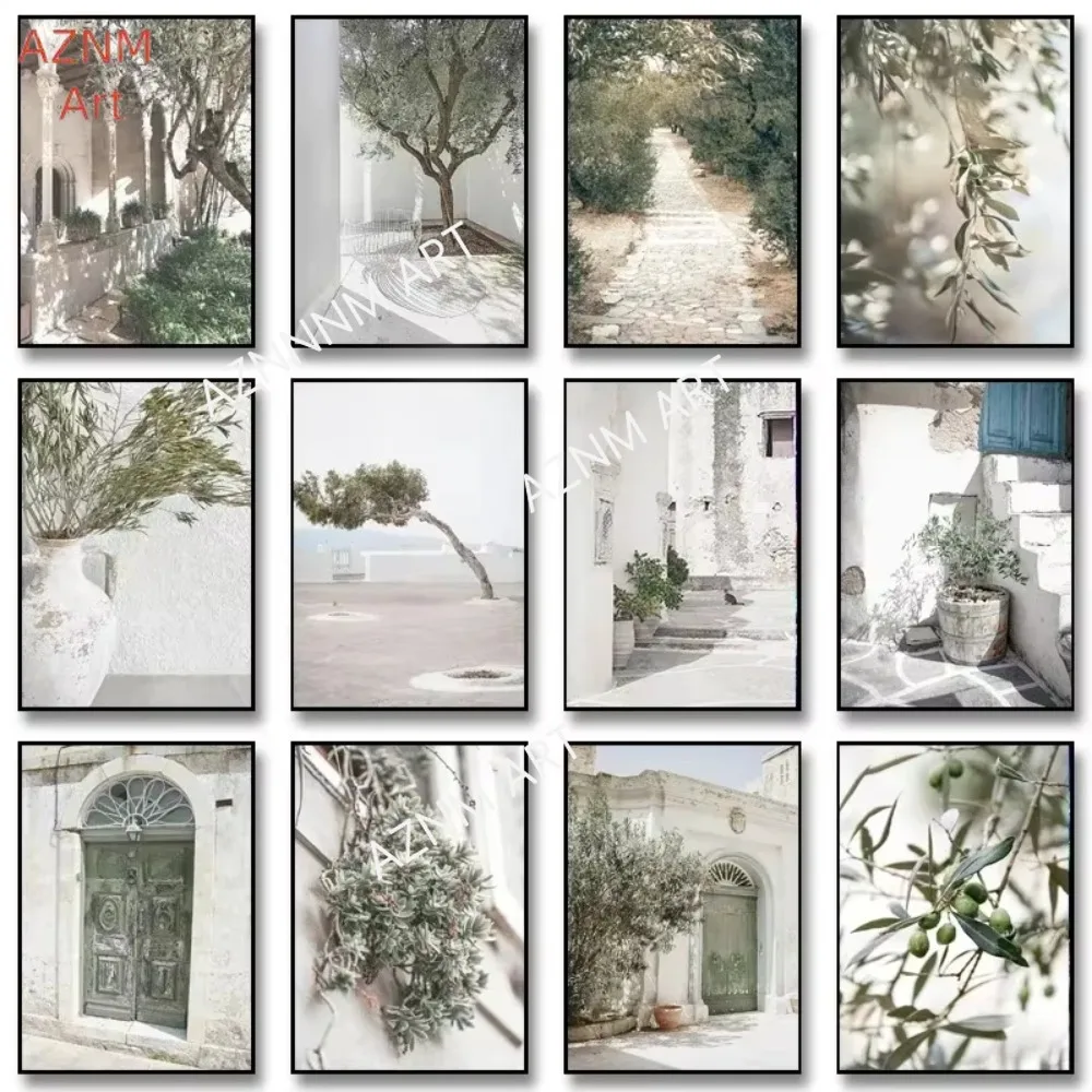 1PC ，Canvas Painting Natural Scenery Wall Art Pictures Italian Rural Tourism Landscape Posters and Prints Home Bar Room