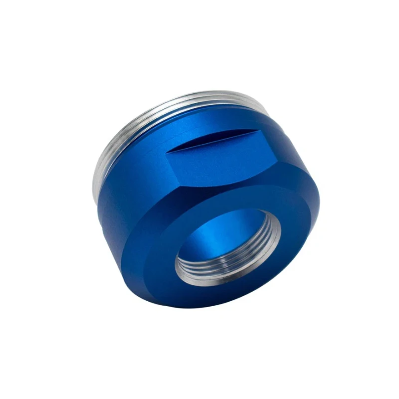 

Custom CNC Machining Anodized Blue Aluminum Spindle Nut Cap CNC Machining Parts