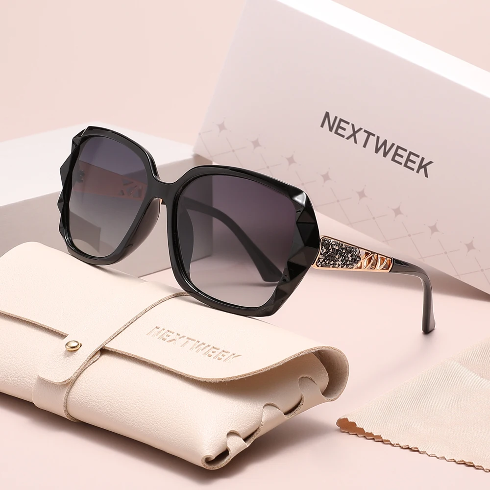 

NEXTWEEK Trendy Brand Designer UV400 Sunglasses Stylish Gradient Lens Polarized Glasses For Women Travel Driving Leisure Eyewear