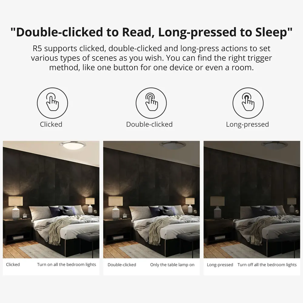 وحدة تحكم المشهد SONOFF SwitchMan R5 مع بطارية 6 مفاتيح سلكية مجانية eWeLink-جهاز تحكم عن بعد يعمل SONOFF M5/MINIR3 المنزل الذكي