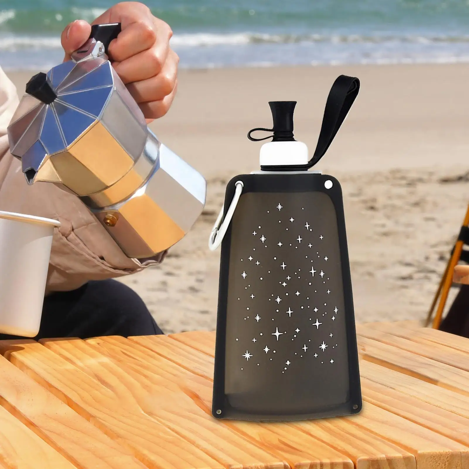 

550ml Portable Lightweight Silicone Folding Water Bottle Water Bag Outdoor Sport Supplies Hiking Camping Soft Flask Water Bag