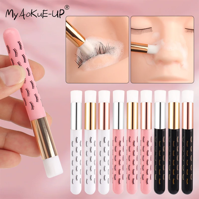 5pcs Hollow Handle Nose Cleaning Brush Eyelashes Pattern Portable Travel Professional Makeup Tool for Contouring Mascara Tools