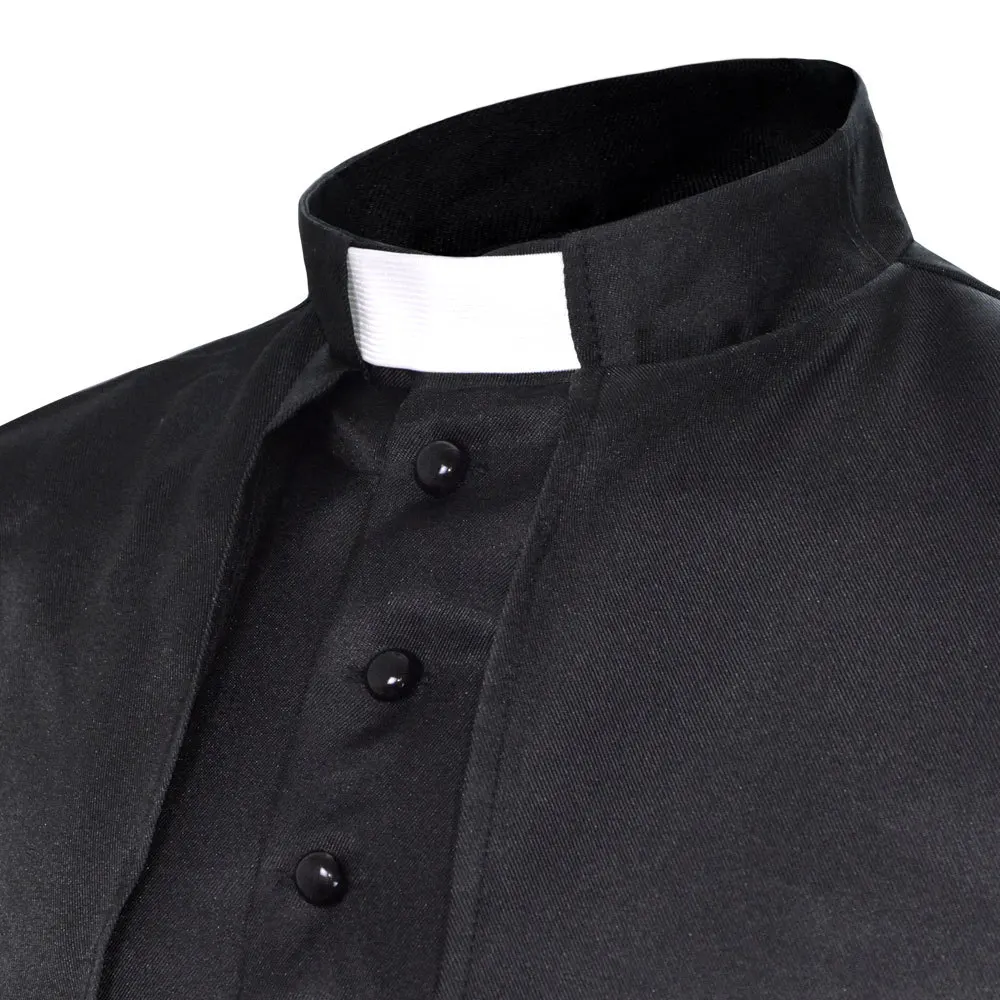 Fotografia 4: Fantasia de Padre Masculina para Halloween, Cosplay Medieval, Hábito Católico, Roupa de Cosplay Adulto para Festa Temática