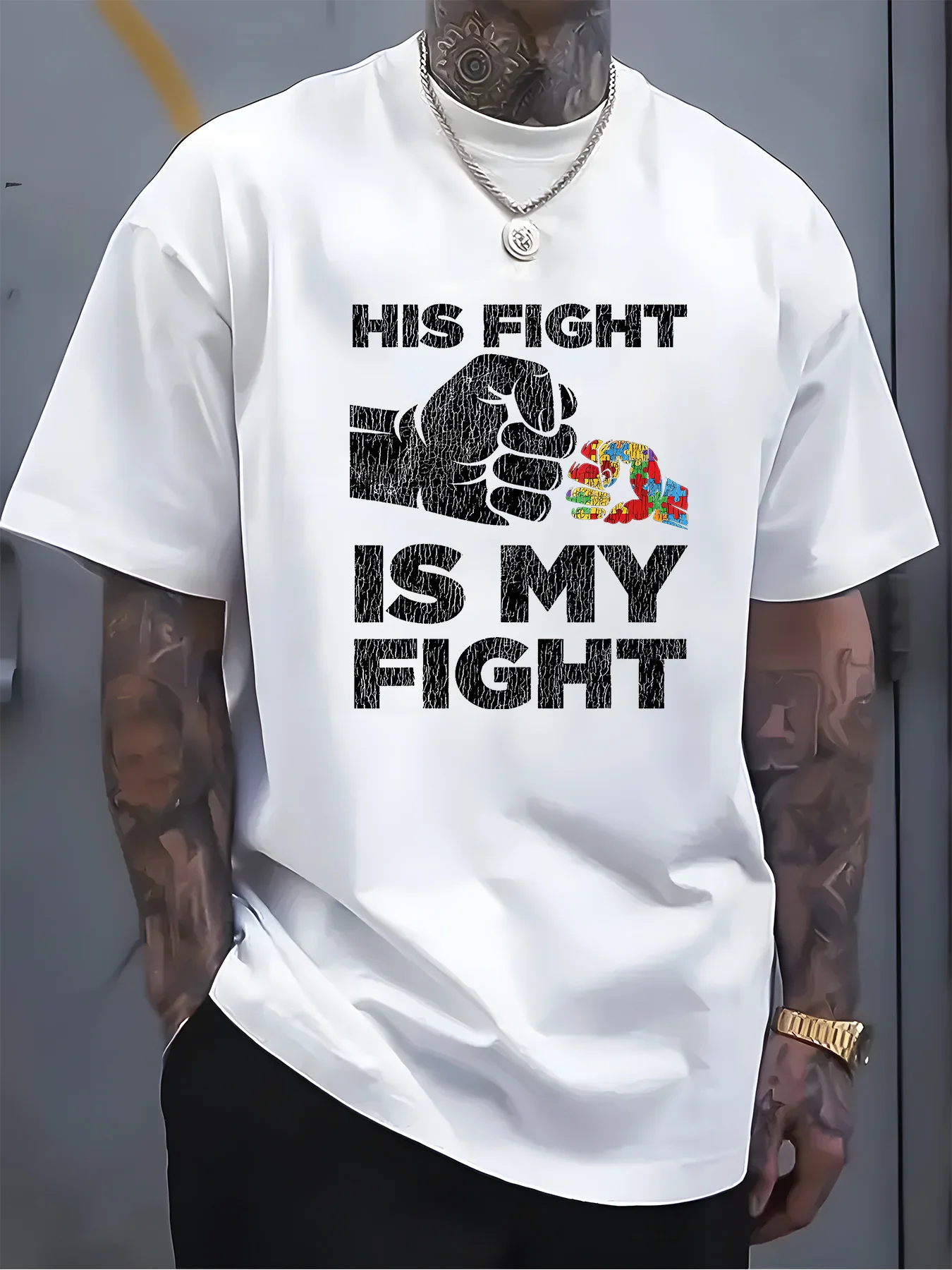 

Мужская футболка из чистого хлопка с мотивационным принтом, легкая повседневная футболка с короткими рукавами для занятий спортом на открытом воздухе и повседневной носки