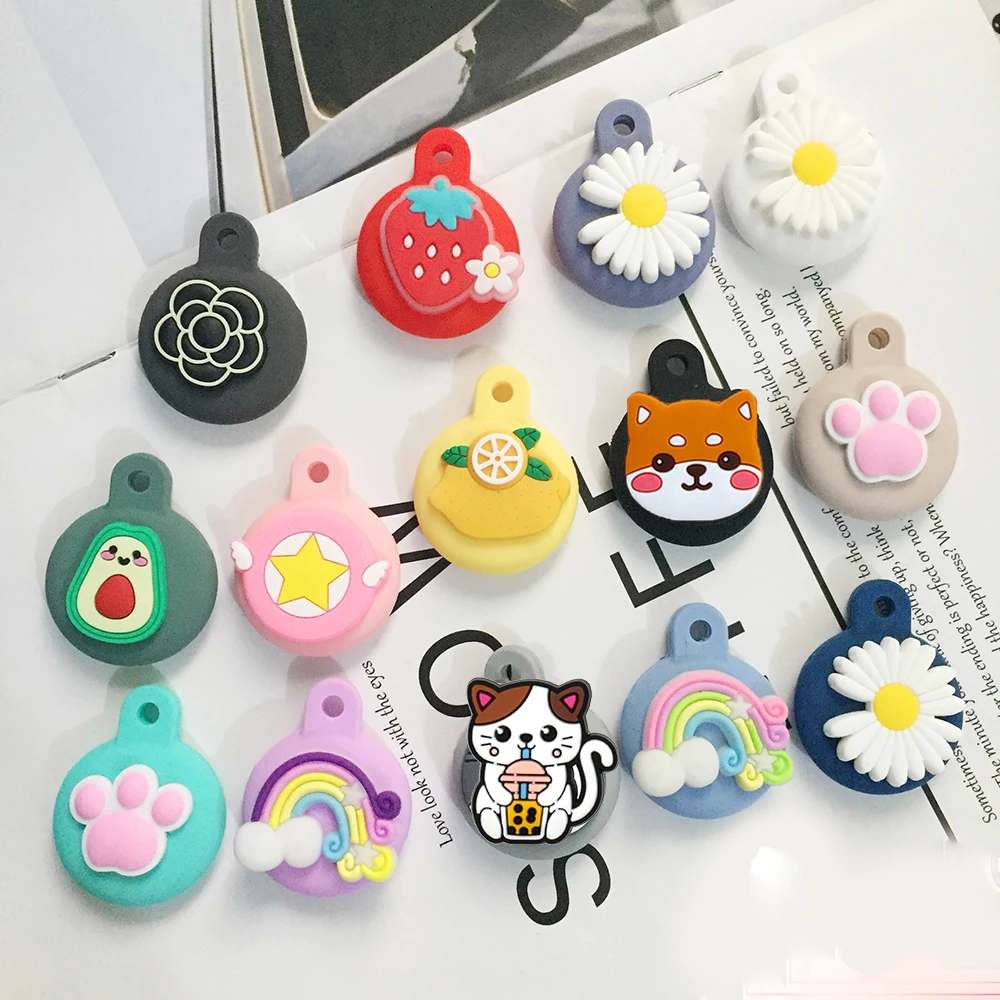 에어태그 커버 귀여운 한국 재미있는 개 만화 실리콘 보호 분실 방지 보호 케이스, 에어 태그 로케이터 트래커 커버