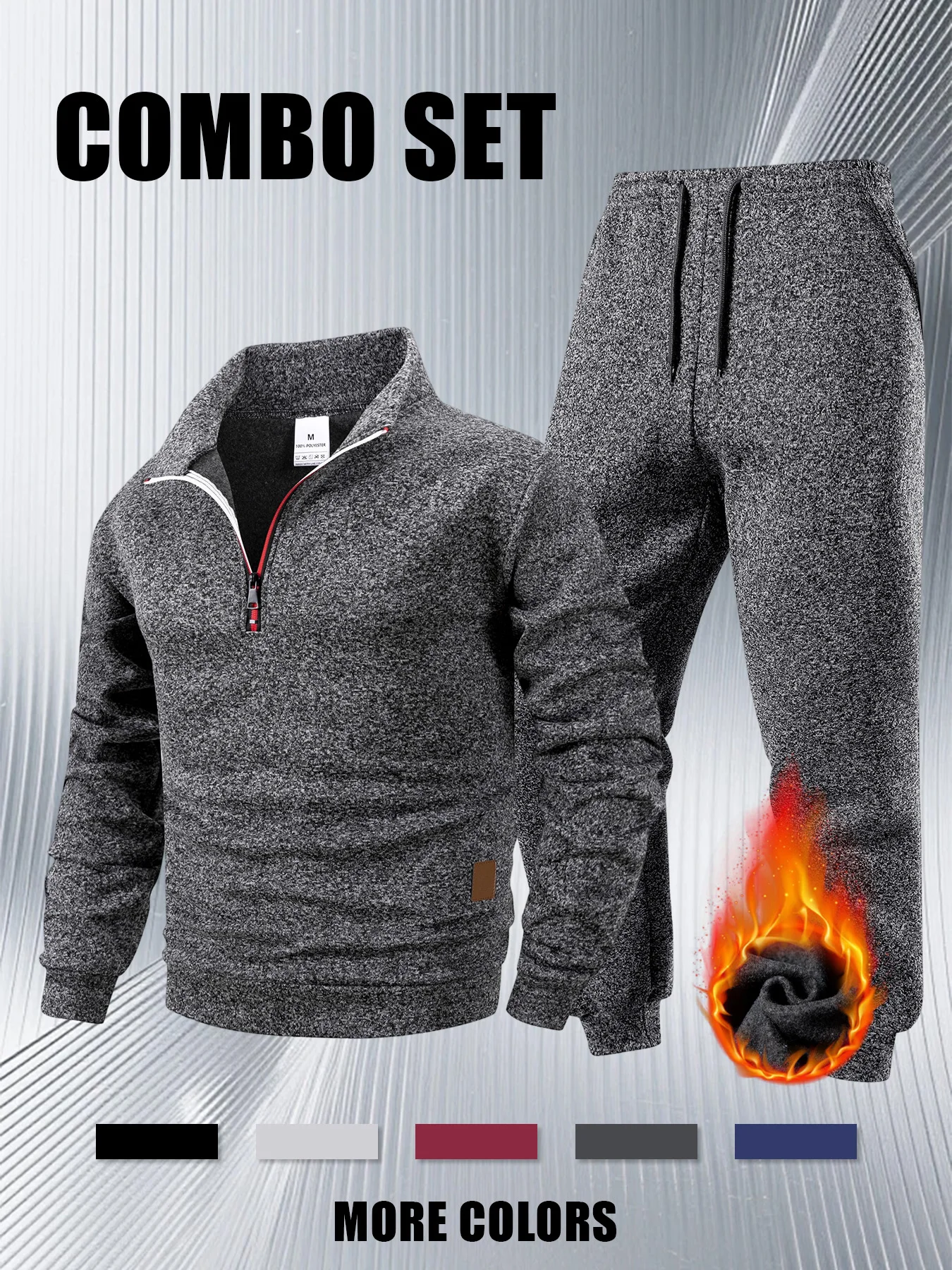 2025 Autumn Men's Tracksuit Solid Color Casual Sportswear Sets and Long Pants Sets Outdoor Fashionable Jogging Male Clothing