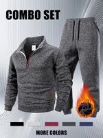 2025 Autumn Men's Tracksuit Solid Color Casual Sportswear Sets and Long Pants Sets Outdoor Fashionable Jogging Male Clothing