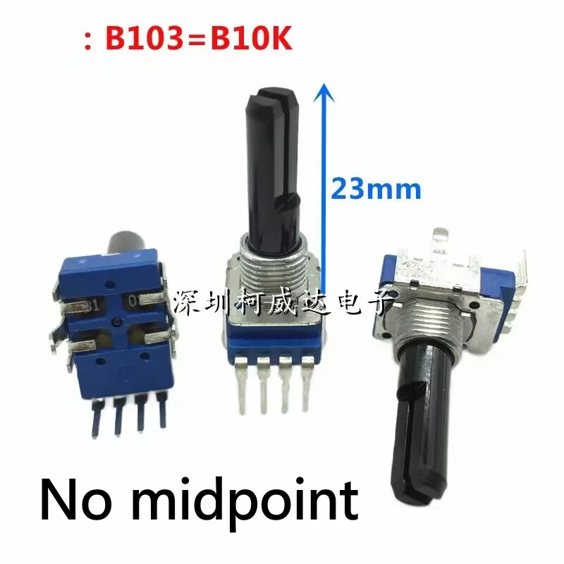 

20 шт., однооборотный потенциометр, RK11, B10K, 4 контакта, длина вала 23 мм, ручка громкости на микшерной консоли