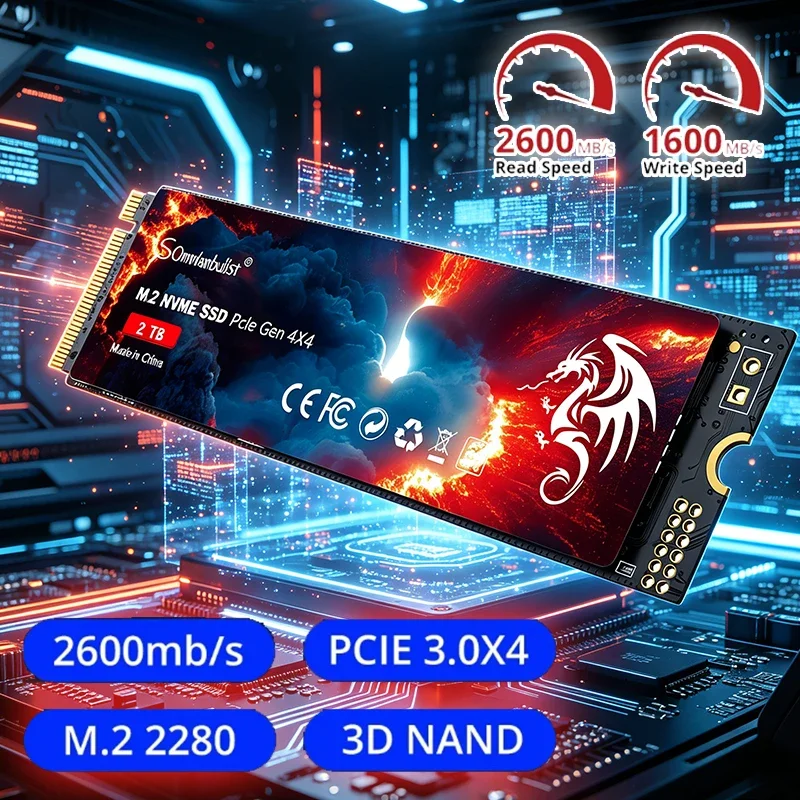 

SomnAmbulist SSD 128GB 256GB 512GB 1TB SSD M.2 2280 PCIe 3.0 Internal Solid State Drive M2 NVME For Laptop Desktop Game Console
