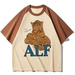 Alf t shirt women Japanese streetwear Tee girl 2000s anime clothing