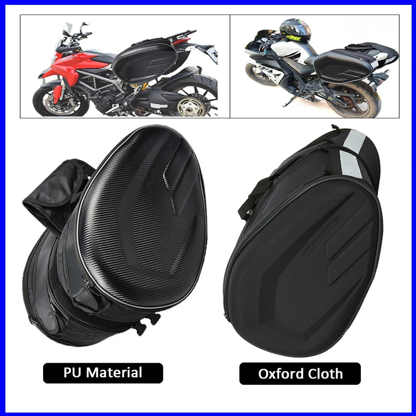 Motorcycle Universal Side Bag Waterproof Saddle Bag Tail Luggage Suitcase PU Oxford Multi-use Bag Helmet Riding Travel Bags