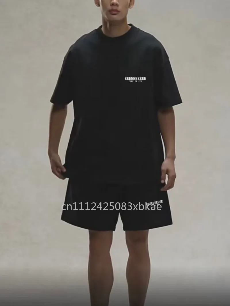 AS25 Always On Men's T-shirts Sets Luxury Design Silicone Letter Logo Shorts Sets Designer Brand Couple Loose Cotton Streetwear