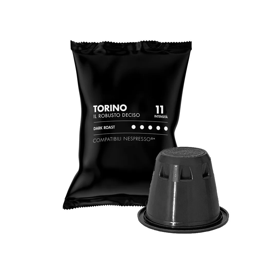 100 Capsules Caffè Torino - Intensité 11 - Café Italien - Capsules Compatibles Nespresso ®