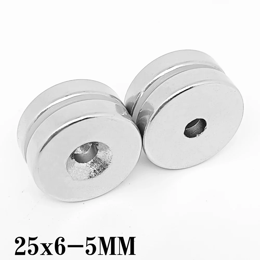 25x6-5 N35 Strong Cylinder Magnet 25*6 mm Hole 5mm Round Magnetic Magnets  25*6-5 For Home Refrigerators, Offices DIY