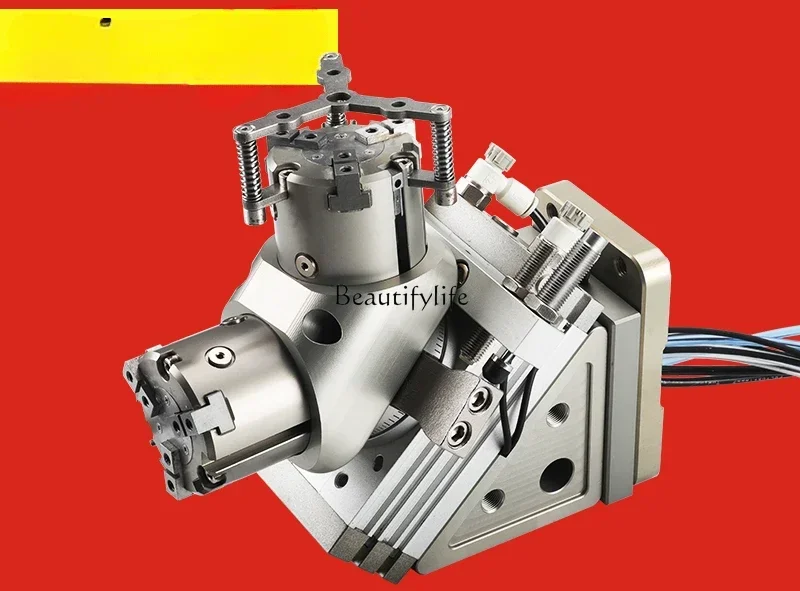 Truss manipulator loading and unloading 180 degrees rotating cylinder reversing clamping finger CNC lathe