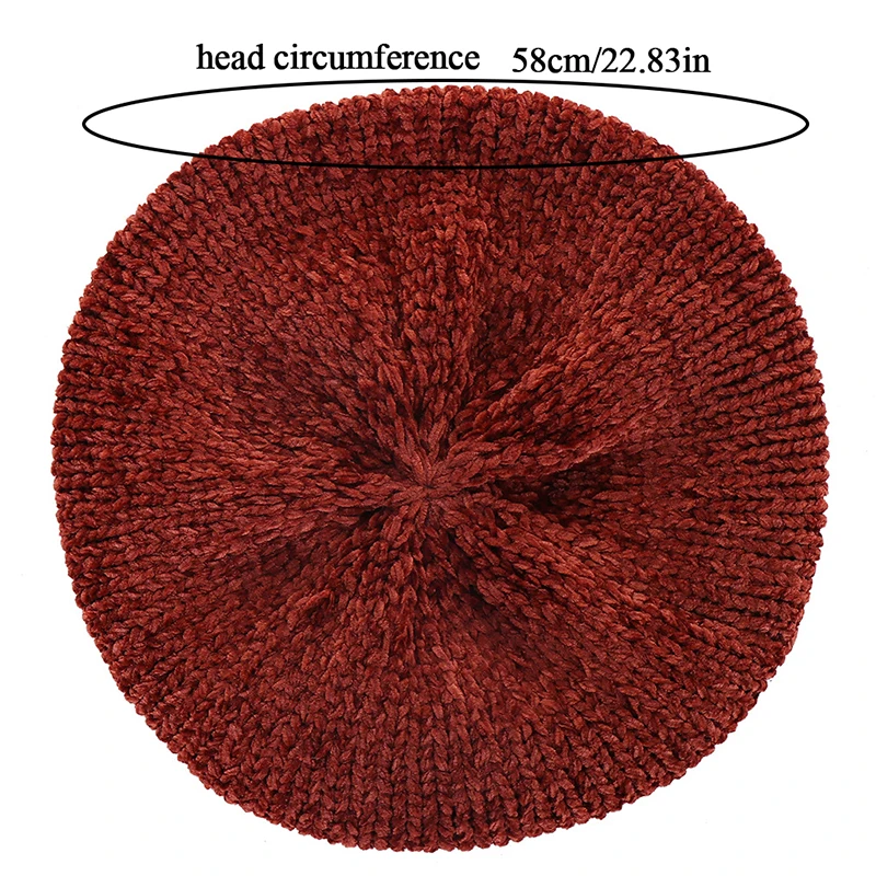 Fashion New Stylish Berets Chenille Material Winter Berets For Women Warm Knitted Hat Female Autumn Painter Caps Lady warm hats