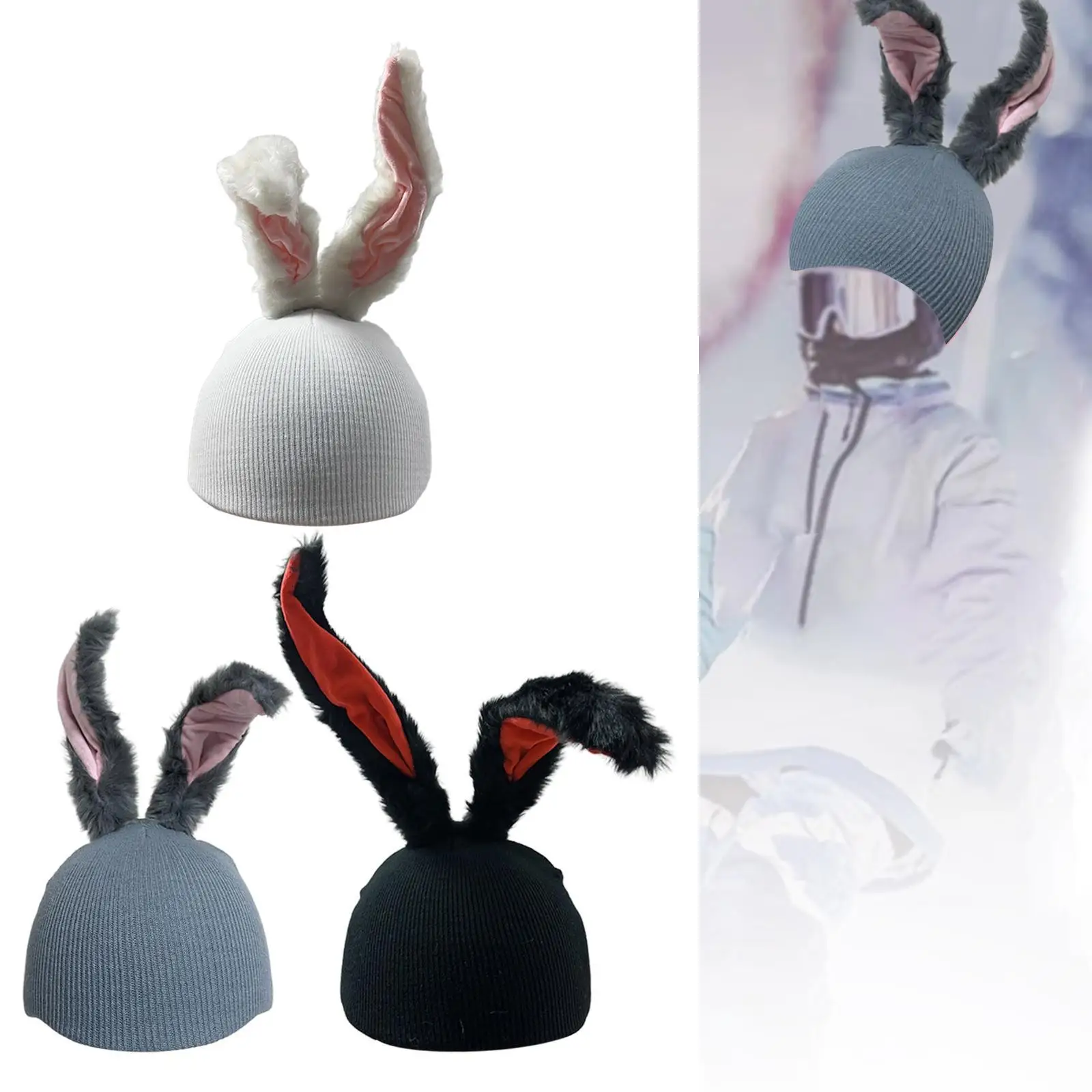 Capa de capacete de esqui criativa para mulheres e homens decoração macia e quente acessórios para capacetes